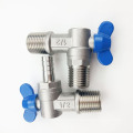 1/2" NPT SS  Needle Valve 2Way  angle Type 316 Mini Compression angle valve good price three way stainless steel  angle valve